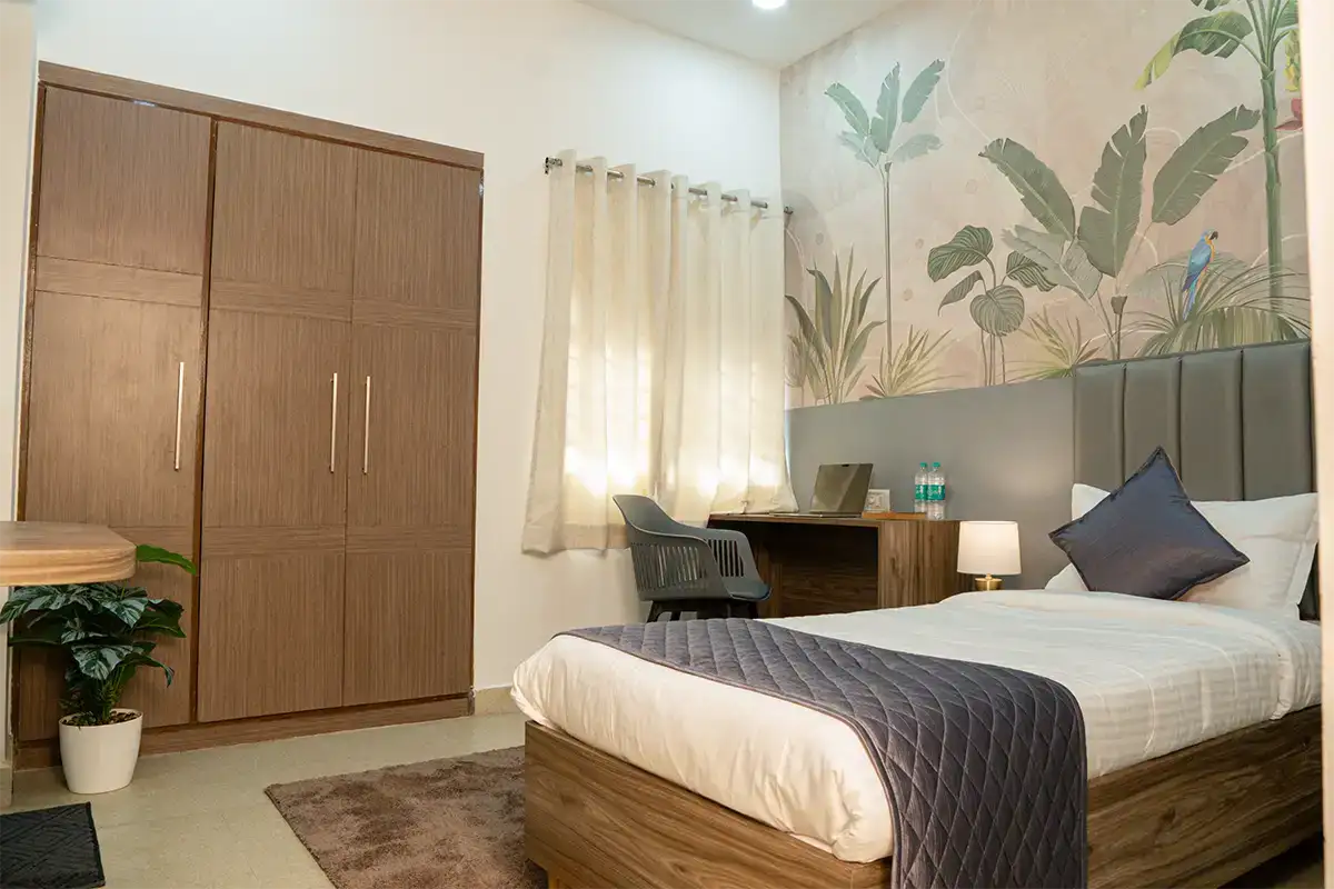 single bed private room at Rehab Centre in Chennai