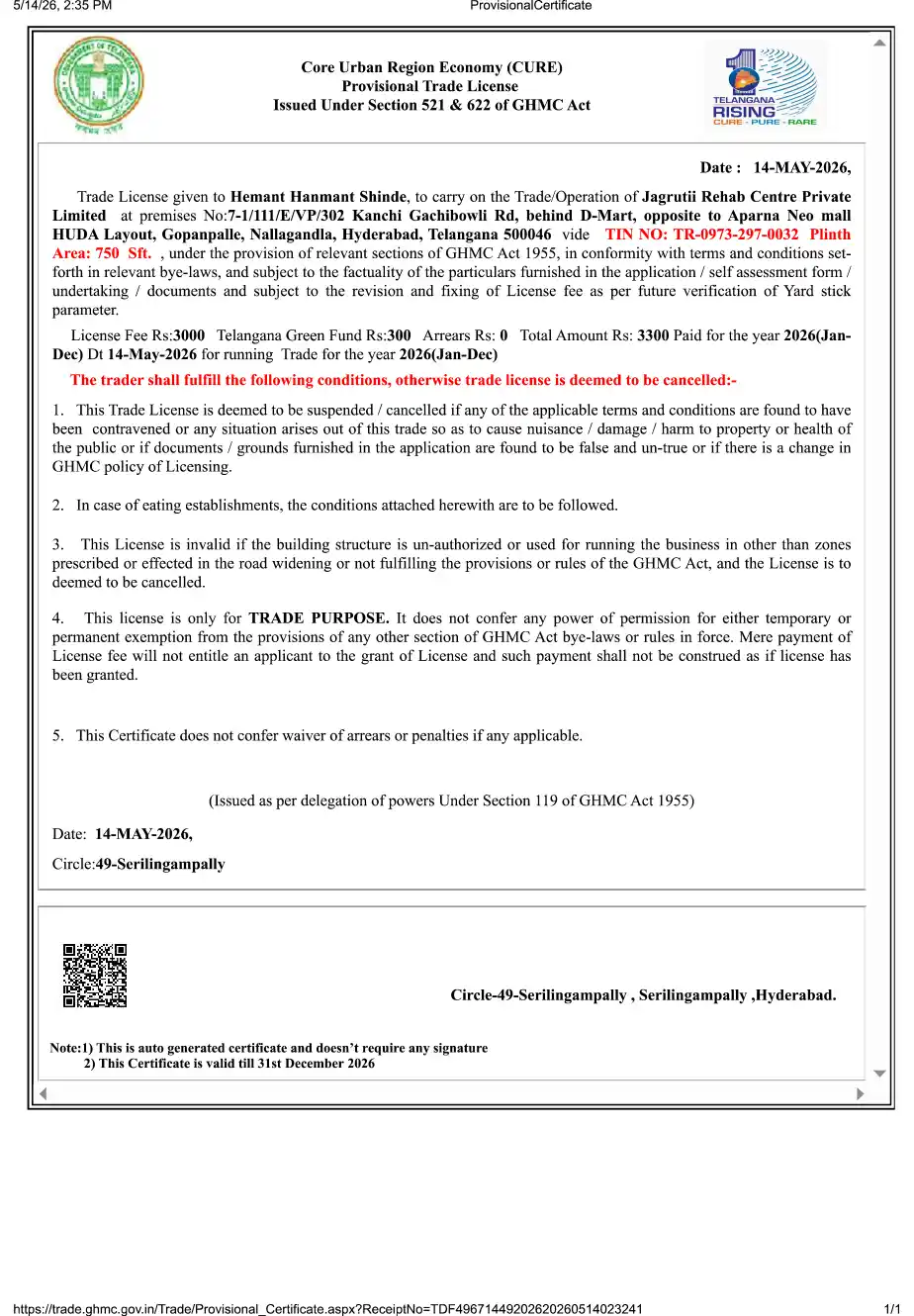 GHMC Trade Licence